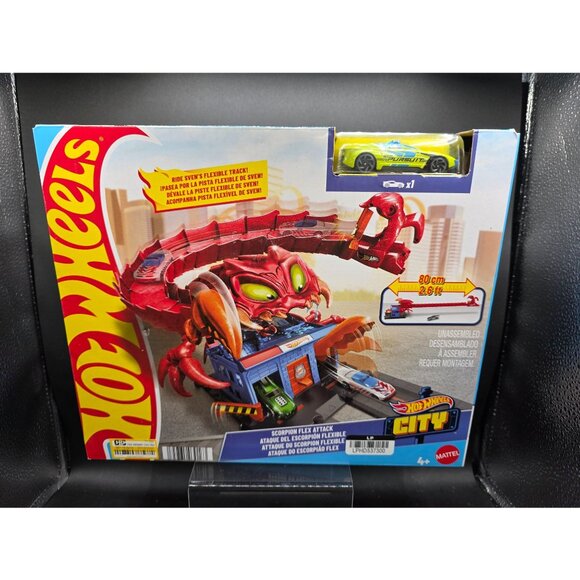 Hot Wheels City Scorpion Flex Attack Track Set With 1 Car Included 80cm Flexible - Picture 1 of 9